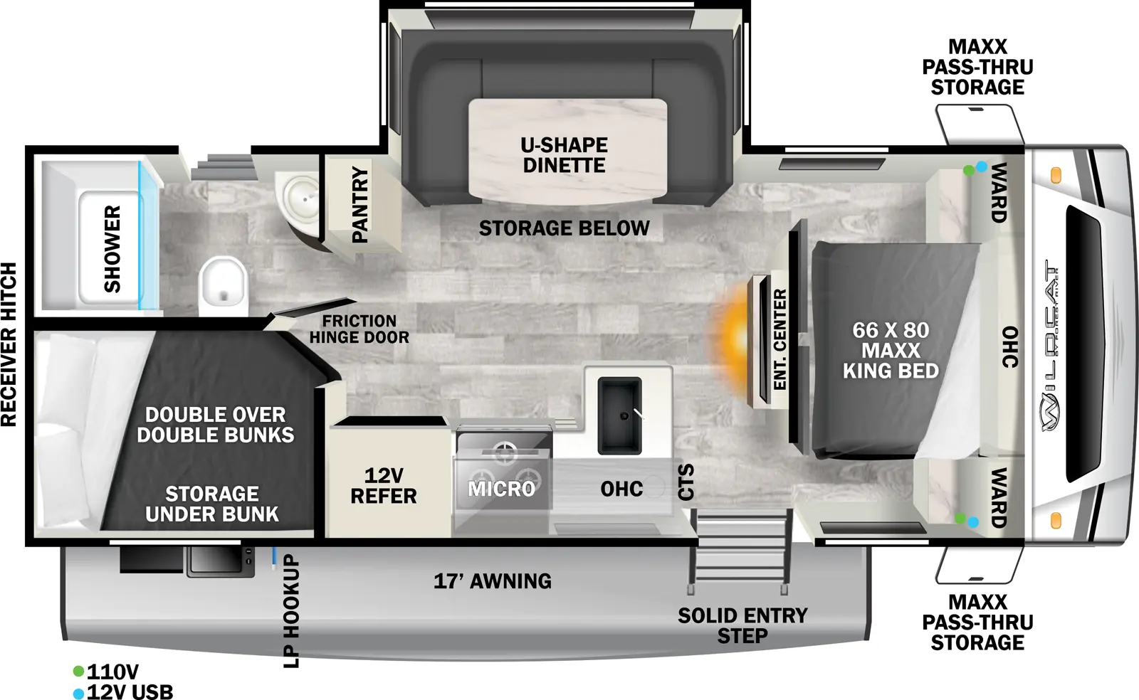 Wildcat Travel Trailers 244DBX - ONE Floorplan